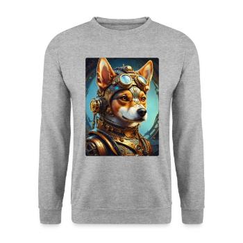 Chien Steampunk 1.10 - Sweat-shirt Unisexe - gris chiné - Devant - Alina (178cm) & Michal (187cm)
