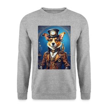 Steampunk Dog 1.20 - Unisex Sweatshirt - salt & pepper - Front - Alina (178cm) & Michal (187cm)
