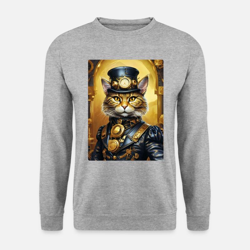Steampunk Cat 1.2 - Unisex Sweatshirt - salt & pepper