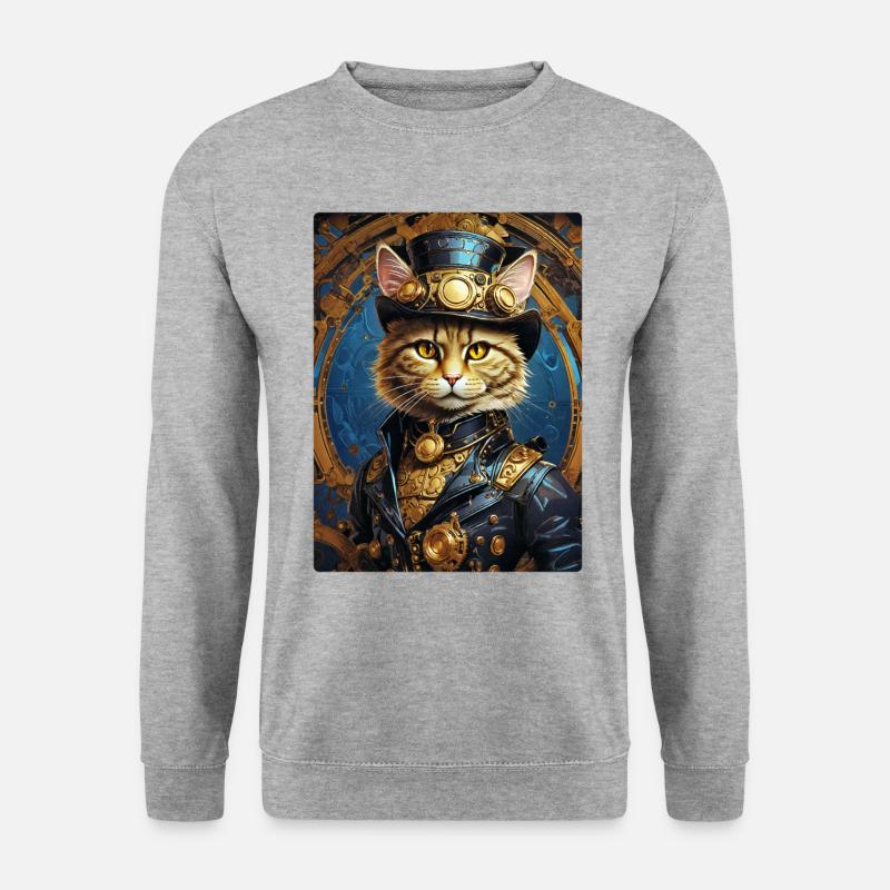Steampunk Cat 1.5 - Unisex Sweatshirt - salt & pepper