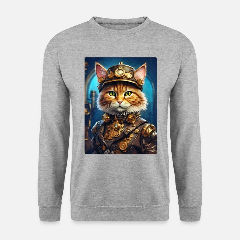 Steampunk Cat 1.3 - Unisex Sweatshirt - salt & pepper