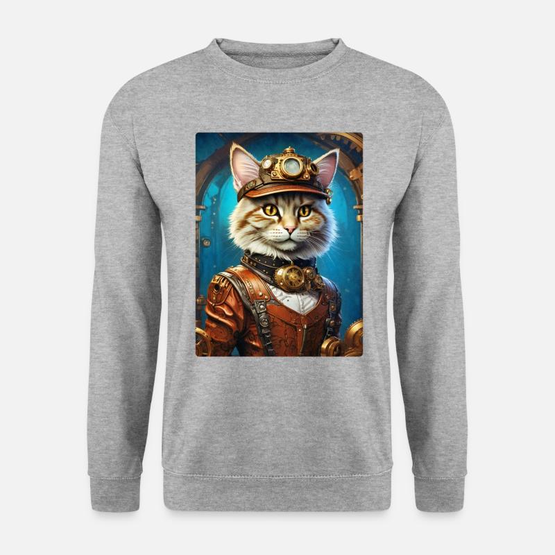 Steampunk Cat 1.16 - Unisex Sweatshirt - salt & pepper