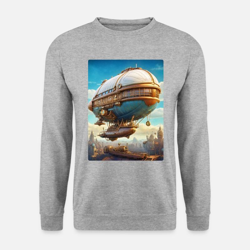 Steampunk Airship 1.1 - Unisex Sweatshirt - salt & pepper