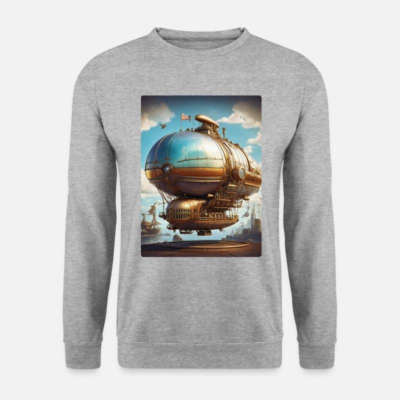 Dirigeable Steampunk 1.4 - Sweat-shirt Unisexe - gris chiné