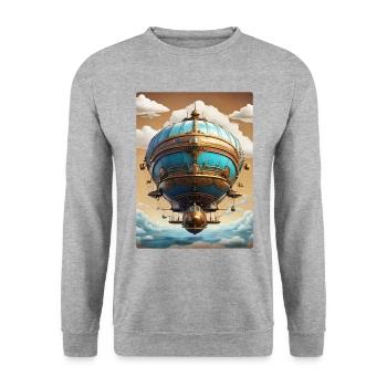 Steampunk Airship 1.5 - Unisex Sweatshirt - salt & pepper - Front - Alina (178cm) & Michal (187cm)