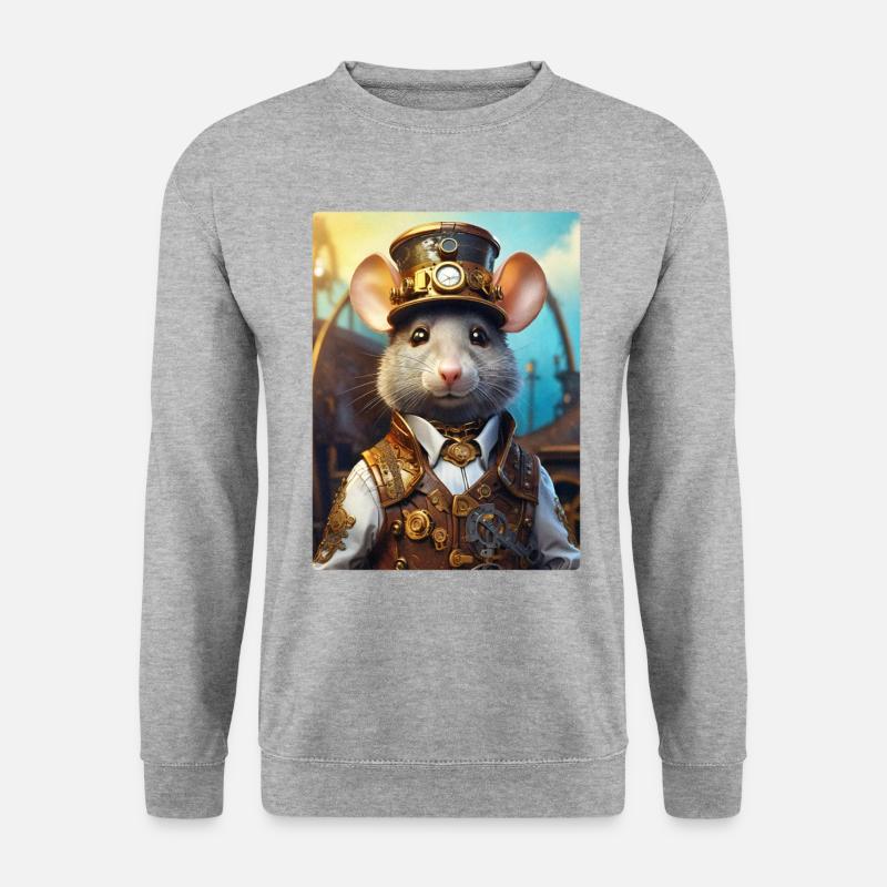 Steampunk Rat 1.1 - Unisex Sweatshirt - salt & pepper