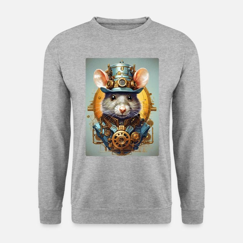 Steampunk Rat 1.5 - Unisex Sweatshirt - salt & pepper