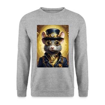 Rat Steampunk 1.14 - Sweat-shirt Unisexe - gris chiné - Devant - Alina (178cm) & Michal (187cm)