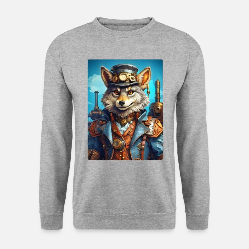 Steampunk Wolf 1.14 - Unisex Sweatshirt - salt & pepper