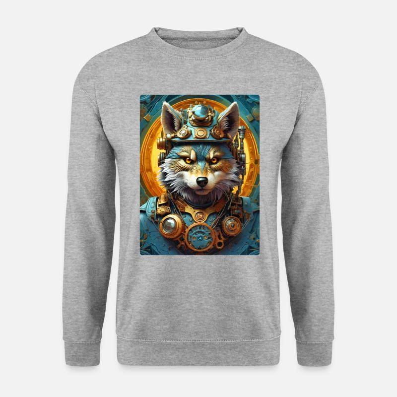 Steampunk Wolf 1.1 - Unisex Sweatshirt - salt & pepper