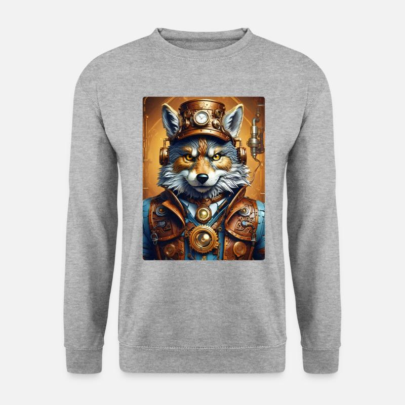 Steampunk Wolf 1.7 - Unisex Sweatshirt - salt & pepper