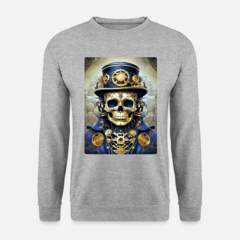 Steampunk Skull 1.11 - Unisex Sweatshirt - salt & pepper
