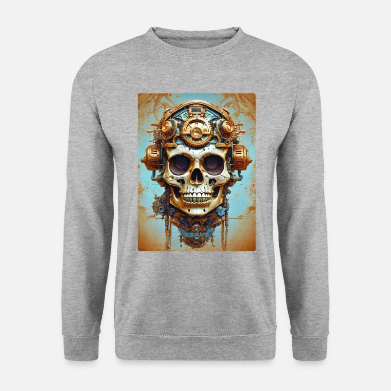 Steampunk Skull 1.6 - Unisex Sweatshirt - salt & pepper