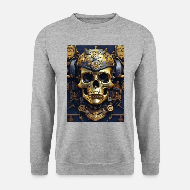 Steampunk Skull 1.10 - Unisex Sweatshirt - salt & pepper
