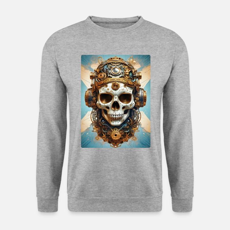 Steampunk Skull 1.2 - Unisex Sweatshirt - salt & pepper
