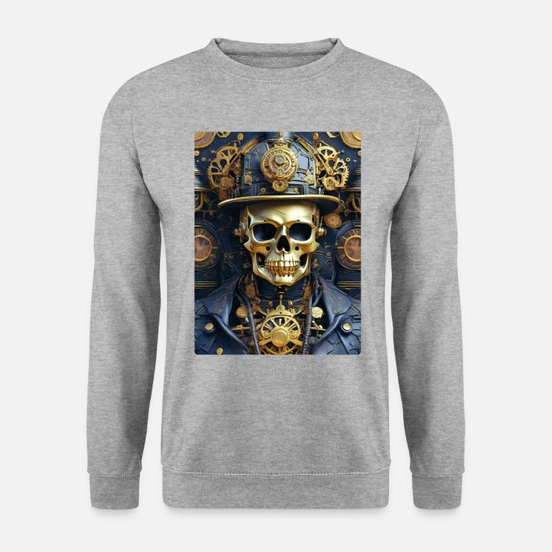 Steampunk Skull 1.5 - Unisex Sweatshirt - salt & pepper