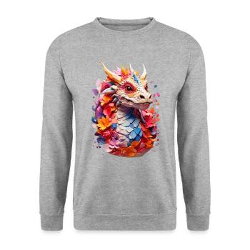 Dragon Dragon V1 24 11 - Unisex Sweatshirt - salt & pepper - Front - Alina (178cm) & Michal (187cm)