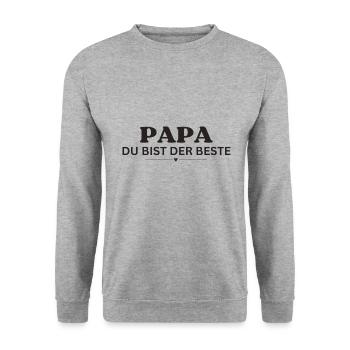 Papa du bist der Beste - Unisex Pullover - Weißgrau meliert - Vorne - Alina (178cm) & Michal (187cm)