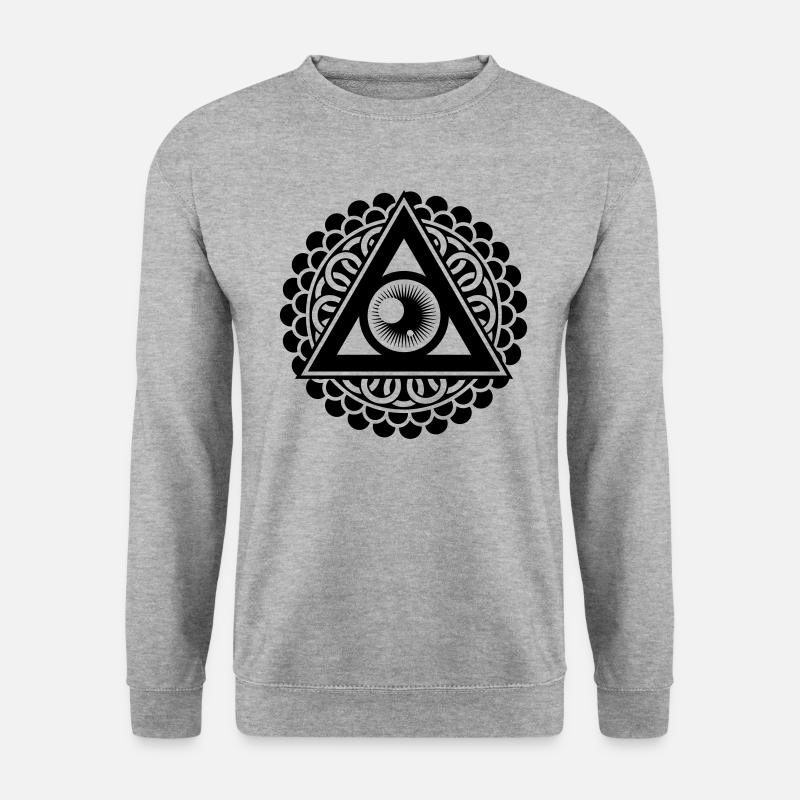 Illuminati Eye - Unisex Pullover - Weißgrau meliert
