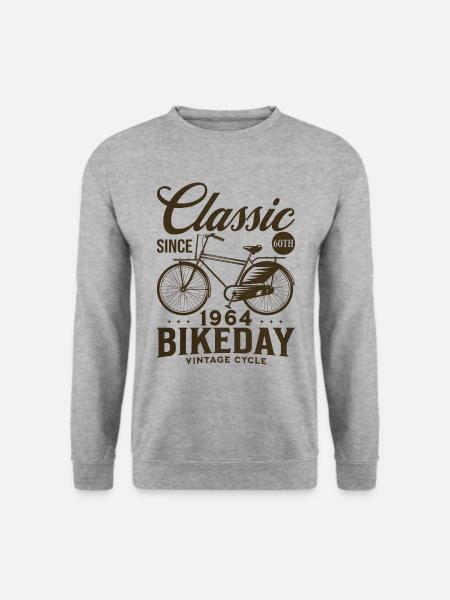 Fahrrad Jahr 1964 Radfahrer 60 Jahre Jubiläum - Unisex Pullover - Weißgrau meliert