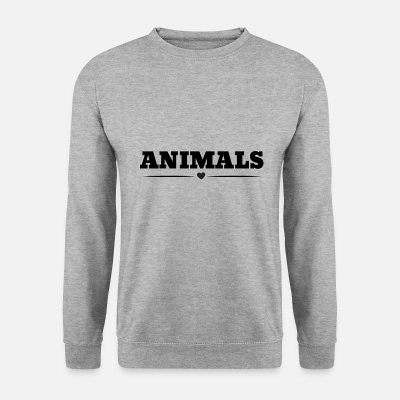 Animals Tiere Tierliebe Tierschützer - Unisex Pullover - Weißgrau meliert