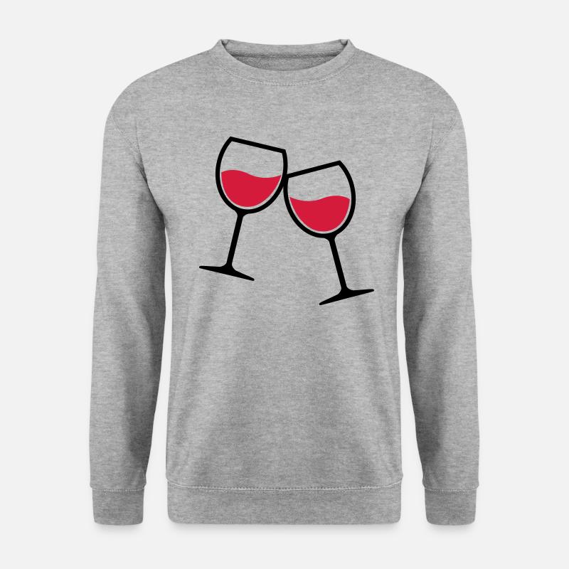 Zwei Weingläser anstoßen - Unisex Pullover - Weißgrau meliert