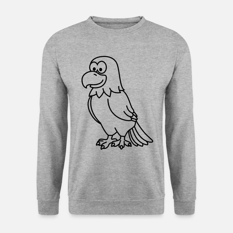 Adler Comic Tier - Unisex Pullover - Weißgrau meliert