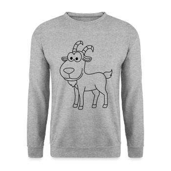 Mountain Goat Comic Animal - Unisex Sweatshirt - salt & pepper - Front - Alina (178cm) & Michal (187cm)