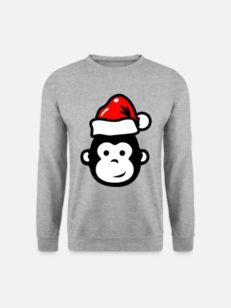 Monkey Christmas Xmas Comic - Unisex Sweatshirt - salt & pepper