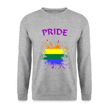 Pride - Unisex Pullover - Weißgrau meliert - Vorne - Alina (178cm) & Michal (187cm)