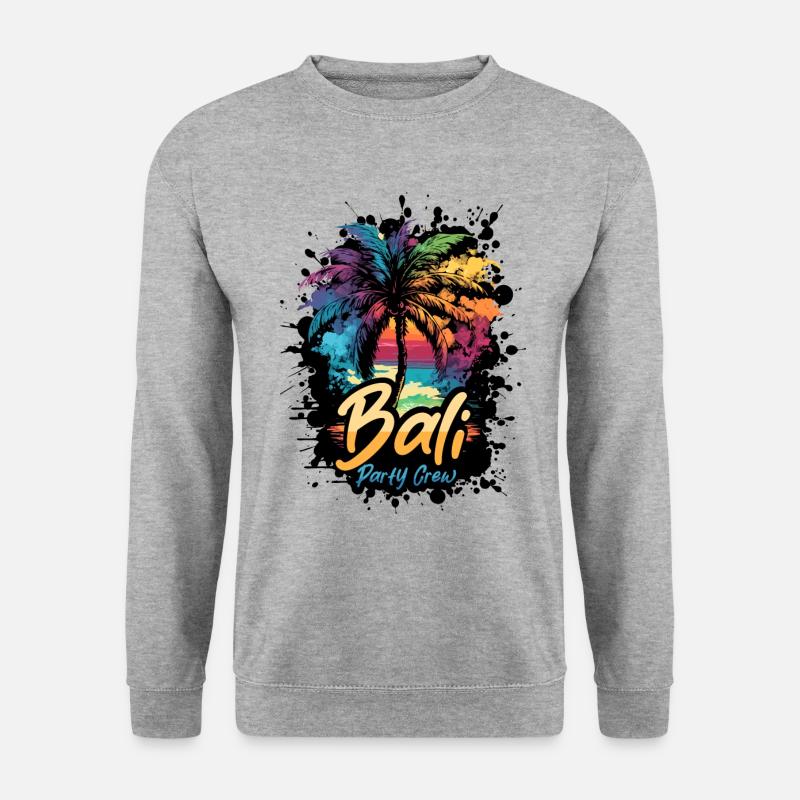 Bali Party Crew Urlaub - Unisex Pullover - Weißgrau meliert