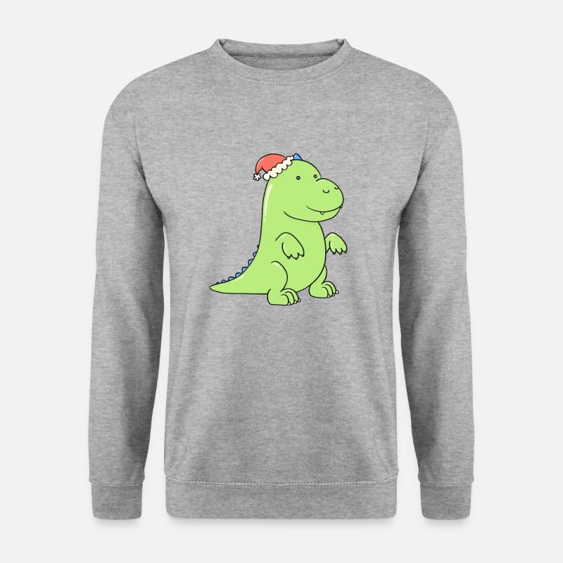 ein kleiner Dino ist verliebt - Unisex Pullover - Weißgrau meliert
