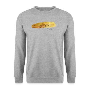 Love Always Wins - Unisex Pullover - Weißgrau meliert - Vorne - Alina (178cm) & Michal (187cm)