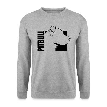 American Pitbull Profile Dogs Dog Wilsigns - Unisex Sweatshirt - salt & pepper - Front - Alina (178cm) & Michal (187cm)