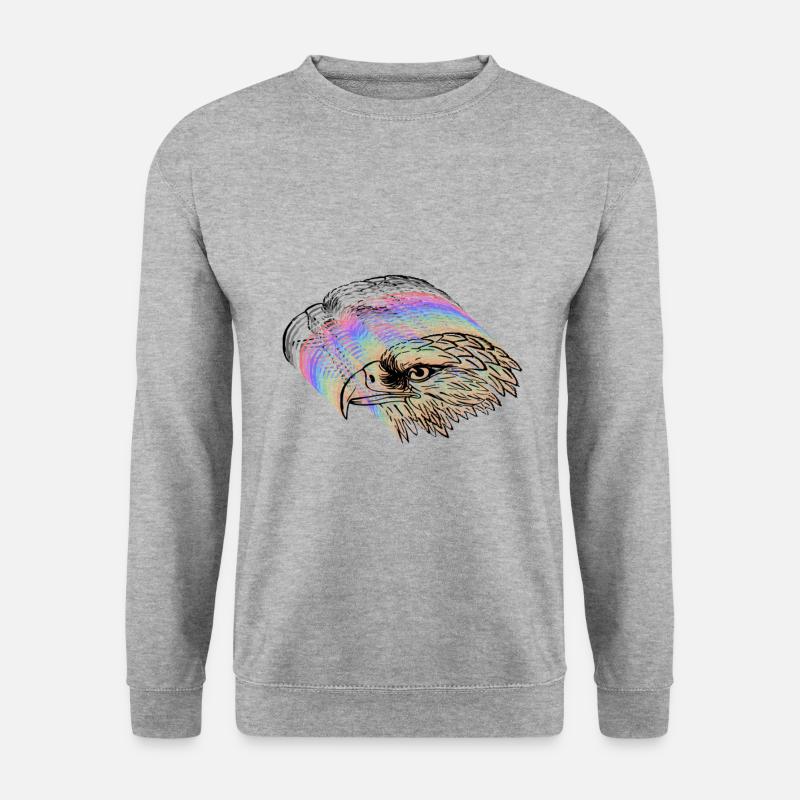 Eagle head - Unisex Pullover - Weißgrau meliert