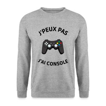 Je peux pas j'ai Console - Sweat-shirt Unisexe - gris chiné - Devant - Alina (178cm) & Michal (187cm)