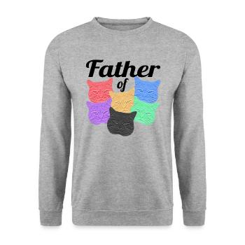 Katzenvater - Père des chats - Sweat-shirt Unisexe - gris chiné - Devant - Alina (178cm) & Michal (187cm)