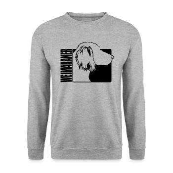 Weimaraner longhaar Profil Chiens Chien Wilsigns - Sweat-shirt Unisexe - gris chiné - Devant - Alina (178cm) & Michal (187cm)