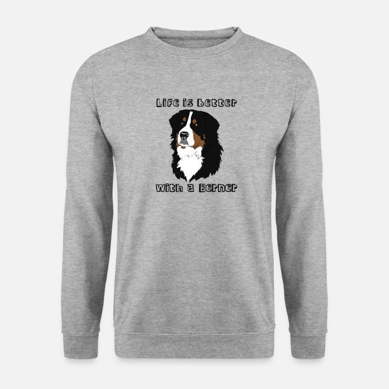 Berner Sennenhund - Unisex Pullover - Weißgrau meliert