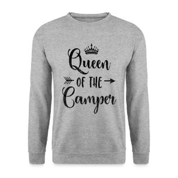 Camper Camping Queen Caravan Motorhome Women - Unisex Sweatshirt - salt & pepper - Front - Alina (178cm) & Michal (187cm)