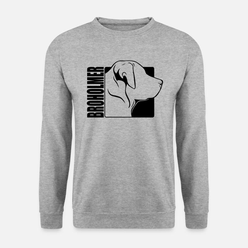 Broholmer Profil Hunde Hund Wilsigns - Unisex Pullover - Weißgrau meliert