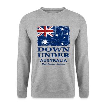 Australien - Down Under - Vintage Look - Unisex Pullover - Weißgrau meliert - Vorne - Alina (178cm) & Michal (187cm)