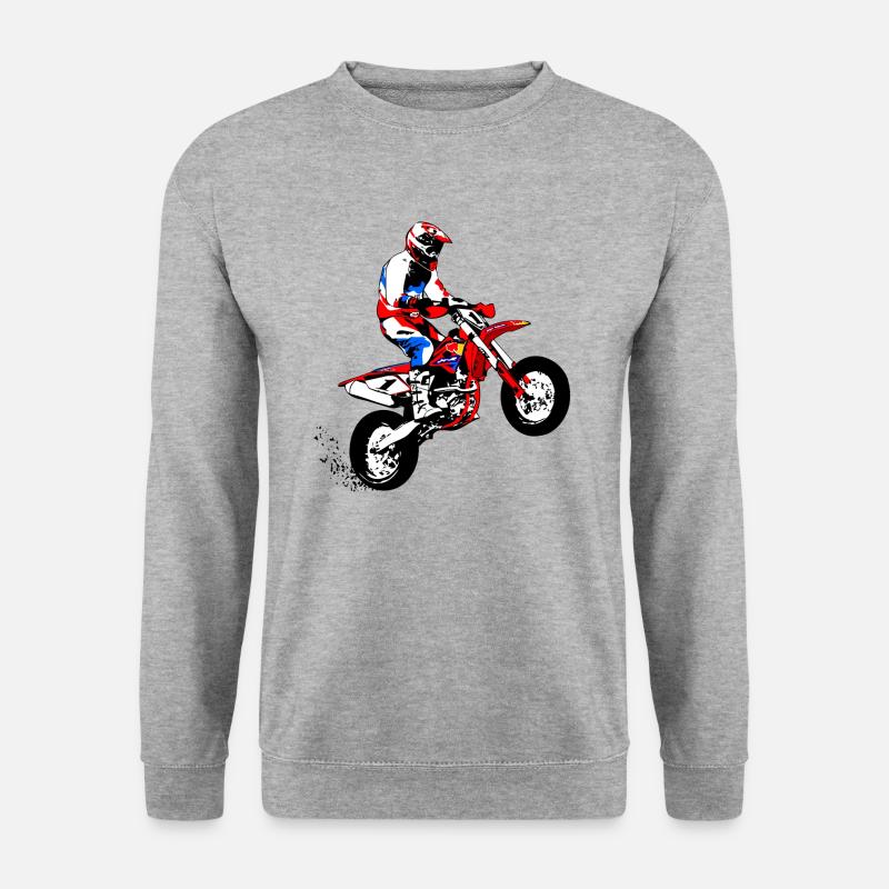 Supermoto Racer - Unisex Pullover - Weißgrau meliert