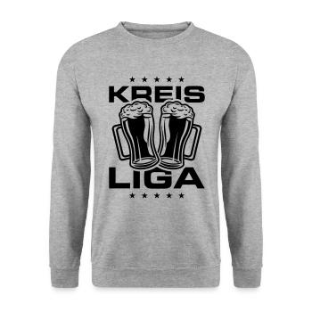 Kreis Liga - Unisex Pullover - Weißgrau meliert - Vorne - Alina (178cm) & Michal (187cm)