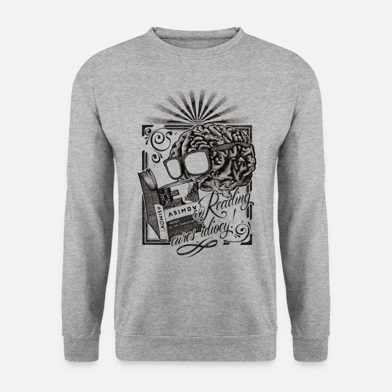 Lesen heilt Idiotie! - Unisex Pullover - Weißgrau meliert