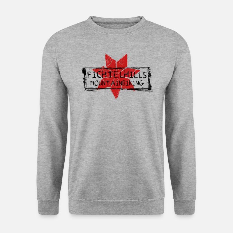 fichtelhills fichtelgebirge mountainbiking - Unisex Pullover - Weißgrau meliert