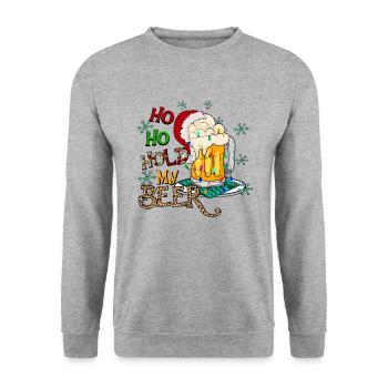 Bière de Noël Bière de Noël Verre à bière drôle - Sweat-shirt Unisexe - gris chiné - Devant - Alina (178cm) & Michal (187cm)