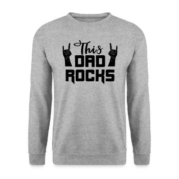 Cool papa rocks rocker salutation - Sweat-shirt Unisexe - gris chiné - Devant - Alina (178cm) & Michal (187cm)