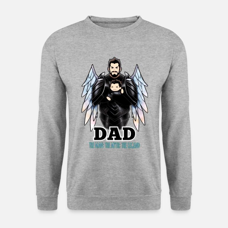 Vaterschaft, Flügel der Liebe - Unisex Pullover - Weißgrau meliert