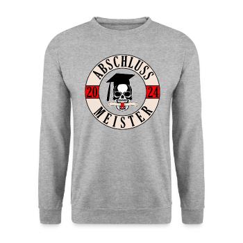 Meister 2024 - Unisex Pullover - Weißgrau meliert - Vorne - Alina (178cm) & Michal (187cm)